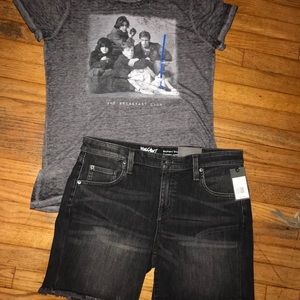 2piece Breakfast club Tee & ripped denim shorts L